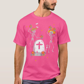 Meican Skeletons Mariachi Sombrero Pet de Dag van T-shirt