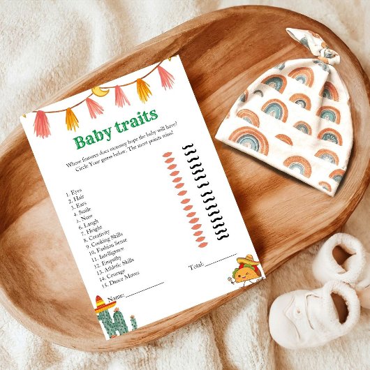 Meican Tacos bébé trait baby shower de jeu Carte