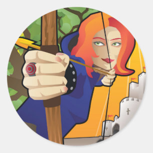 Meid Marian van Robin Hood lore Ronde Sticker