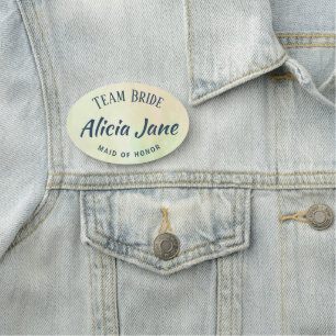Meid van eer naam gepersonaliseerde team bruid naamplaatje