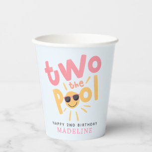 Meiden Cool Summer Two the Pool 2de Verjaardag Papieren Bekers