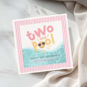 Meiden Cool Summer Two the Pool 2de Verjaardag Servet