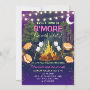 Meiden S'mores Plezier Kampvuur Smores Baby Borrel Kaart