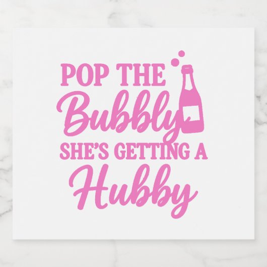 Meidenavak feest roze bubbels laten knallen sparkling wijnetiket (Enkel label)