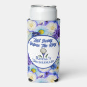 Meidenavakantie Bruidsfeest Golf Blauw Bloemmotief (Seltzer Voorkant)