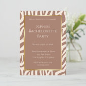 Meidenavakantie-feest-Zebraprint-Mousse Kaart (Staand voorkant)