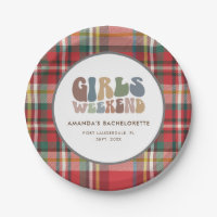 Meidenavakantie Geruite Meisjes Weekend Retro