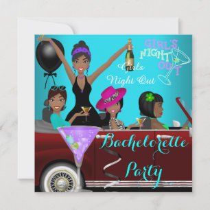 Meidenavakantie Teal Pret Limousine Auto Cocktails Kaart