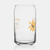 Meidenavond-feest naam datum plaats zonnebloem blikvorm glas (Rechts)