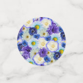 Meidenavoorfeestje Bruidsfeest Golf Blauw Bloemmot Confetti (Kleine voorkant)