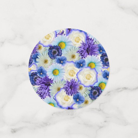 Meidenavoorfeestje Bruidsfeest Golf Blauw Bloemmot Confetti (Kleine voorkant)