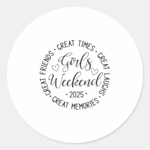 Meidenreis 2025 Vakantie Vrienden Beste Vriendinne Ronde Sticker