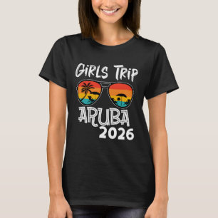 Meidenreis Aruba Strandvakantie 2026 Retro Zonnebr T-shirt
