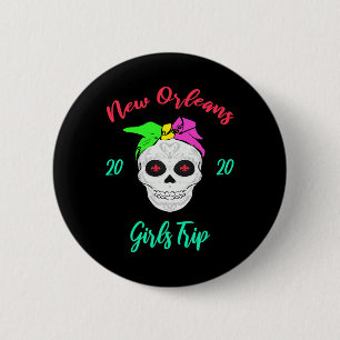 Meidenreis New Orleans Schedel Matching Vakantie V Ronde Button 5,7 Cm
