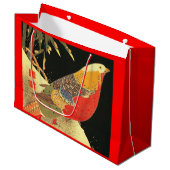Meiji bird print groot cadeauzakje (Voorkant Gekanteld)