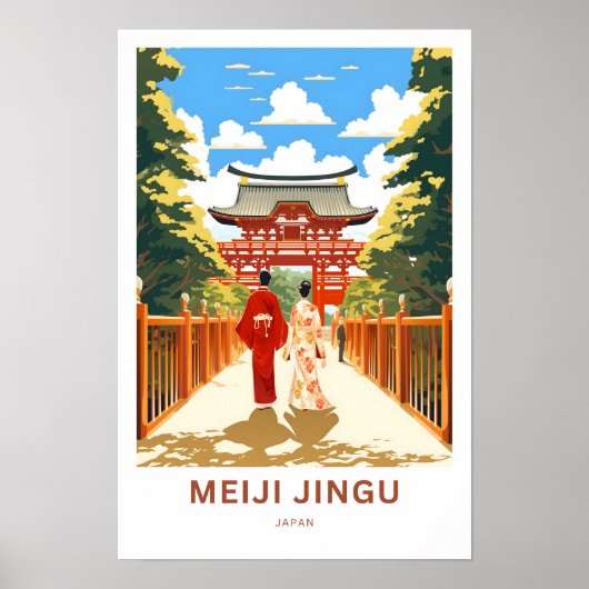 Meiji Jingu Japan Reisprint Poster (Voorkant)