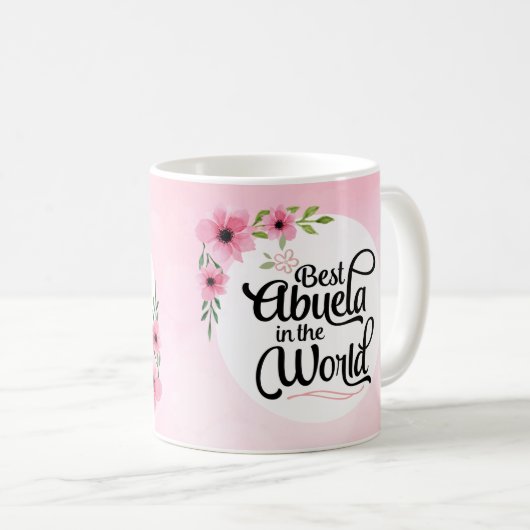 Meilleur Abuela dans la tasse de fleur du monde (Devant droit)