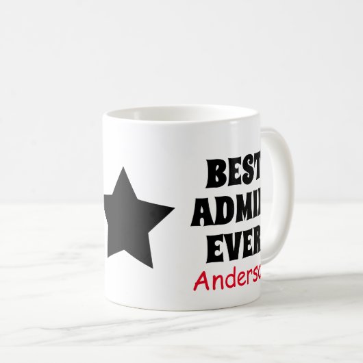 Meilleur Admin Jamais Café Mug (Devant droit)
