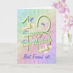 Meilleur Ami 13e Anniversaire Papillon Carte de Ja