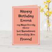 Meilleur Ami Funny Carte Anniversaire (Fleur jaune)