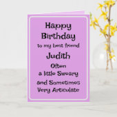 Meilleur Ami Funny Carte Anniversaire (Fleur jaune)