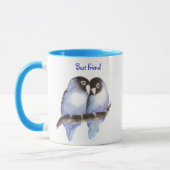 Meilleur Ami, Inséparables Bleus, Mug Nature (Gauche)