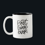 Meilleur Ami Jamais Poigné Café Deux Tons Mug<br><div class="desc">Un joli rappel à chaque fois qu'ils sirotent ! Customisez cette tasse avec leur nom ou un message ou gardez-la simple et un cadeau au "meilleur ami jamais". Reverse side a un petit prix #1 illustré et espace pour ajouter votre propre libellé.</div>