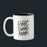 Meilleur Ami Jamais Poigné Café Deux Tons Mug<br><div class="desc">Un joli rappel à chaque fois qu'ils sirotent ! Customisez cette tasse avec leur nom ou un message ou gardez-la simple et un cadeau au "meilleur ami jamais". Reverse side a un petit prix #1 illustré et espace pour ajouter votre propre libellé.</div>
