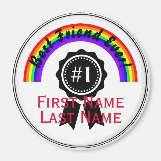 Meilleur Ami jamais Rainbow Magnet HAMbWG (Devant)