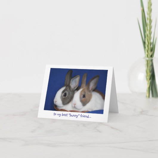 meilleur ami "lapin" Carte de Pâques (Devant)