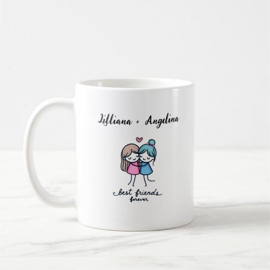Meilleur Ami Personnalisé Forever Mug - Custom Nam (Gauche)