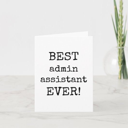Meilleur Assistant Admin jamais, Carte d'appréciat (Devant)