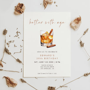 Meilleur avec l'âge Invitation Anniversaire Whisky