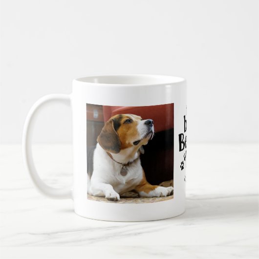 Meilleur Beagle Papa 2 Modèle photo Café Mug (Gauche)