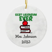 "Meilleur bibliothécaire jamais" Ornement de Noël (Devant)