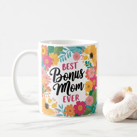 Meilleur Bonus Maman Ever Mug - Fête des mères flo (Avec donut)