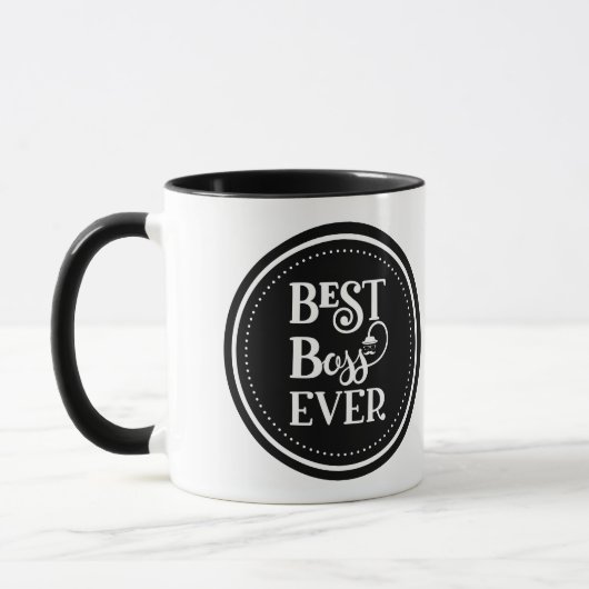 Meilleur Boss Jamais Mug De Café À Deux Tons (Gauche)
