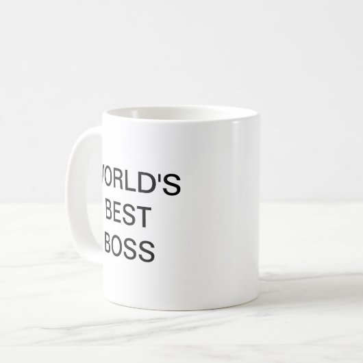 Meilleur Boss Plain Mug du monde (Devant gauche)
