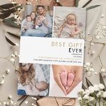 Meilleur cadeau Ever Baby Photo Faire-part de nais<br><div class="desc">Diffusez la joie d'une naissance spéciale de Noël avec cette carte de faire-part de naissance moderne et élégante. Personnalisez le front avec vos 4 photos spéciales, le nom du bébé et les statistiques de naissance, et le message de vacances. Avec un arrière - plan de flocons de neige en hiver....</div>