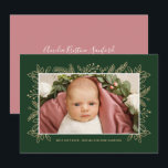 Meilleur cadeau Ever Noël Faire-part de naissance<br><div class="desc">Cet élégant faire-part de naissance de vacances photo dispose d'un cadre de feuillage sur votre photo 4x6. La couleur sur le dos de la carte peut être customisée à n'importe quelle couleur que vous souhaitez !</div>