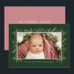 Meilleur cadeau Ever Noël Faire-part de naissance<br><div class="desc">Cet élégant faire-part de naissance de vacances photo dispose d'un cadre de feuillage sur votre photo 4x6. La couleur sur le dos de la carte peut être customisée à n'importe quelle couleur que vous souhaitez !</div>