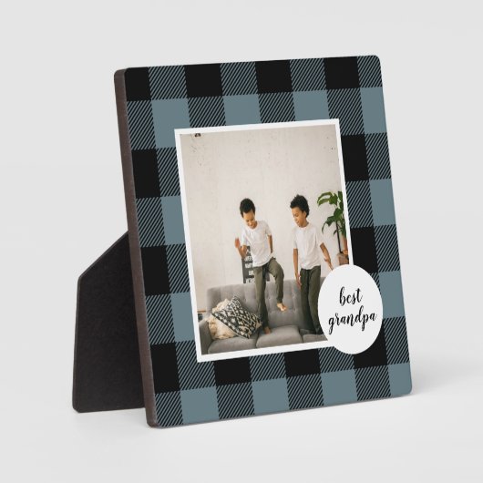 Meilleur Cadeau Grand-Père En Plaque Bleue Et Noir (Recto)