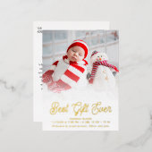 meilleur cadeau or feuille de vacances faire-part  (Recto/Verso)