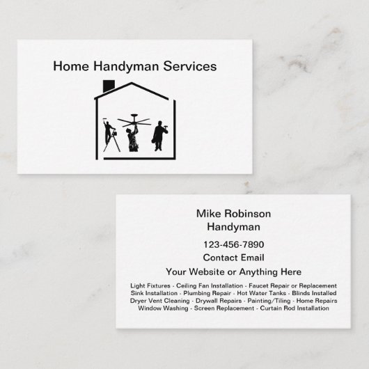 Meilleur Carte de visite Handyman simple (Devant / Derrière)