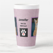 Meilleur Cat Maman jamais | Nom/Photos Mug en latt (Devant)