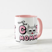 Meilleur chat au monde Momma Pink Mug (Devant droit)