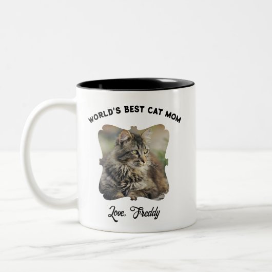 Meilleur Chat Maman Ornate Bordure Mug (Gauche)