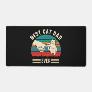 Meilleur Chat Papa Jamais Chat Poing Hommes Vintag