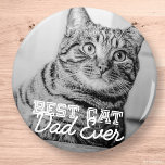 Meilleur Chat Papa Jamais Moderne Personnalisé Pho<br><div class="desc">Ce design simple et classique est composé de typographie serif et d'ajouter une photo personnalisée</div>