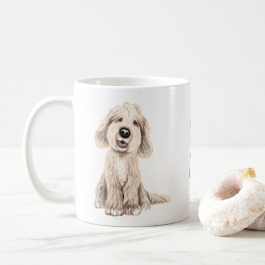 Meilleur Chien Maman, Labradoodle/Cockapoo Mug (Avec donut)